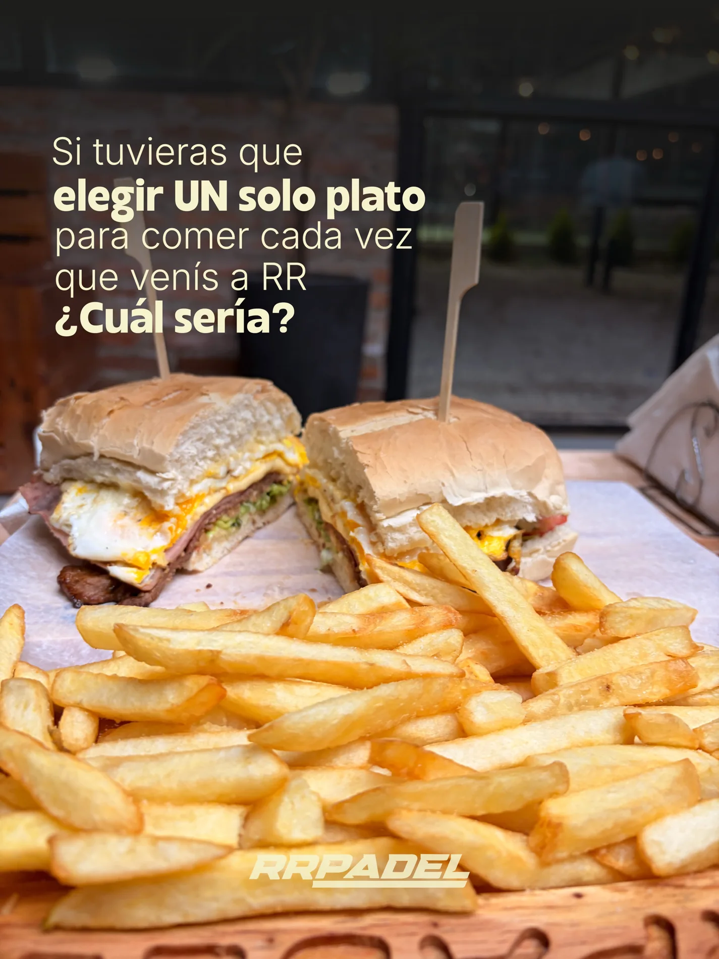 Publicación de RR con lomitos y papas fritas; pregunta del club sobre el plato favorito y marca original